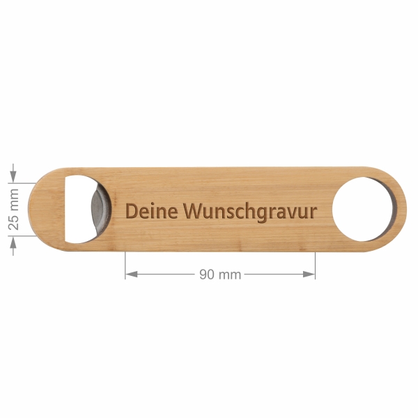 Flaschenöffner aus Bambus mit Deiner Wunschgravur